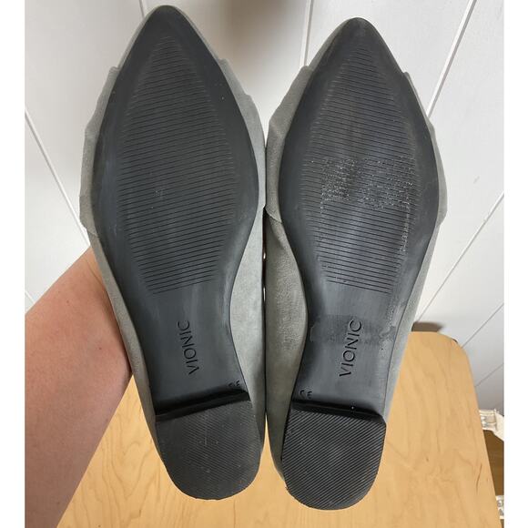 Vionic Gramercy Suede Ballet Flats with Bow Detailing in Gray Size 9 - Picture 7 of 7